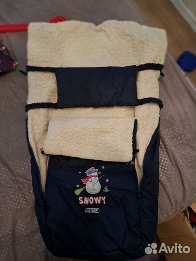 Зимний кокон в коляску с муфтой