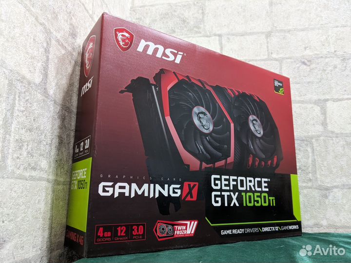 Видеокарта MSI GTX 1050 Ti gaming X 4Gb.Сост новой