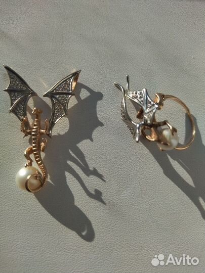 Ювелирные изделия кольцо и подвеска Драконы