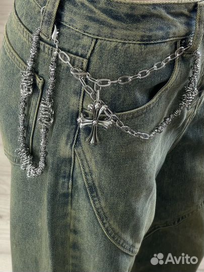 Цепь на сумку/джинсы в стиле chrome hearts