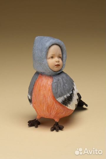 Ватные елочные и интерьерные игрушки дети - птички