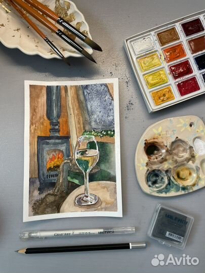 Акварельная картина для интерьера