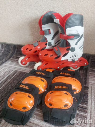 Роликовые коньки детские с защитой