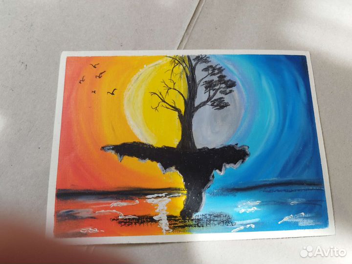 Картина абстракция, времена года