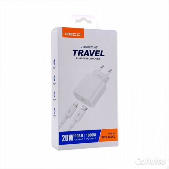 Сзу recci travel 20W PD3.0 RCK-16ECL Type-C/Apple