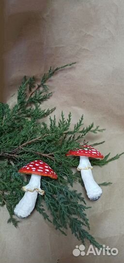 Мухомор ватная игрушка