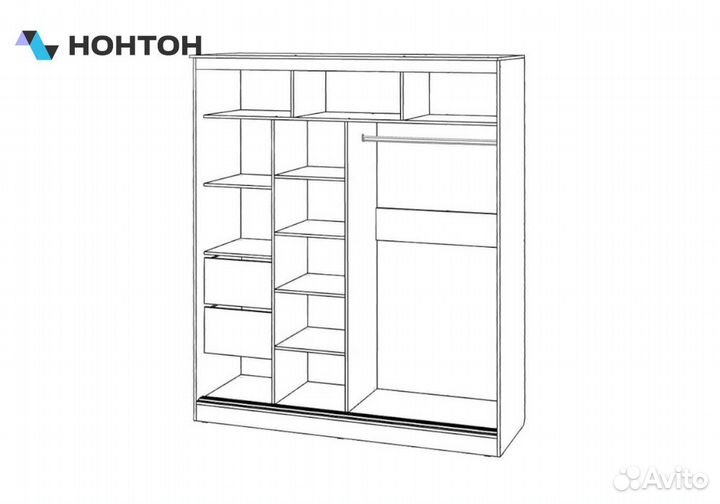 Шкаф-купе Элегант-4 сандал светлый