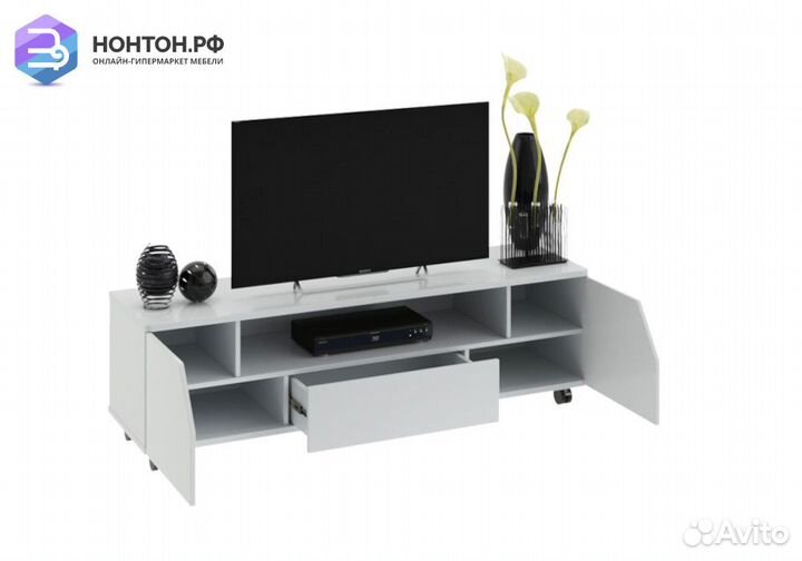 Тумба под тв Diamond 4 белый глянец