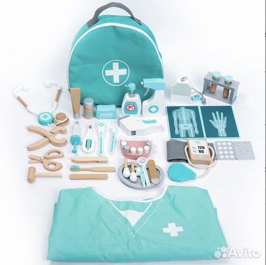 Деревянный набор доктора (36 предметов)