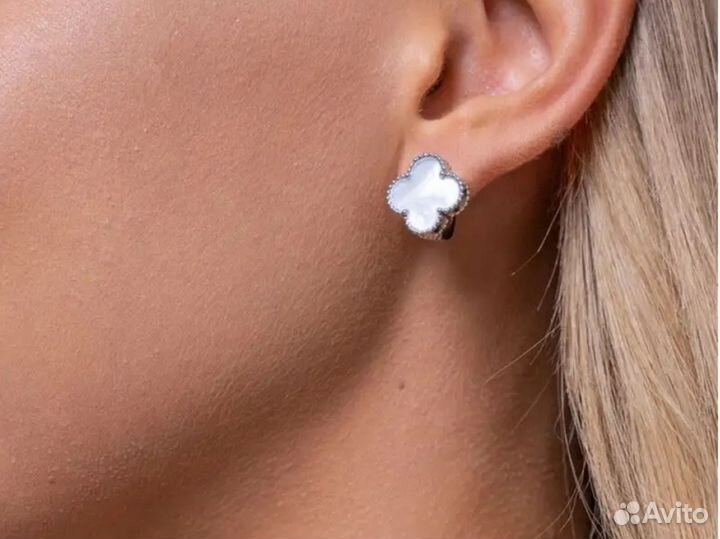 Набор как Van cleef серебряный серьги и браслет
