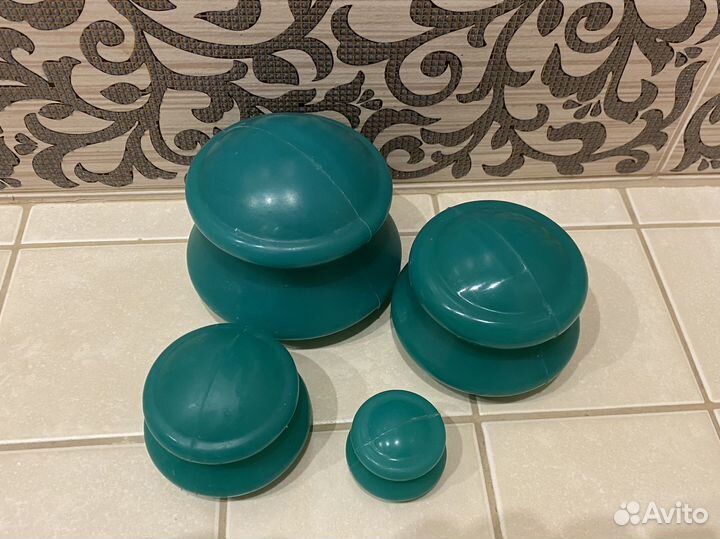 Массажные банки для тела зеленые 4 шт