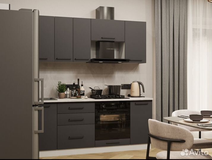 Кухня Тоскана угловая 1х2 м В1 К 1 графит