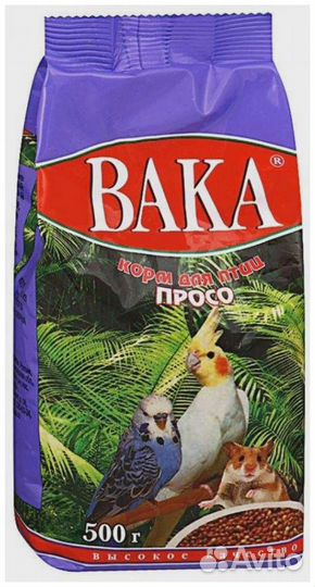Вака Корм вк Просо для птиц, 500 г (упаковка)