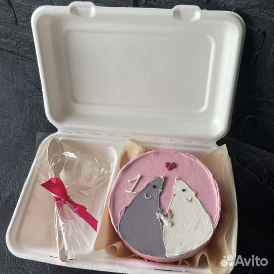 Мини торт (бенто торт) с декором на выбор