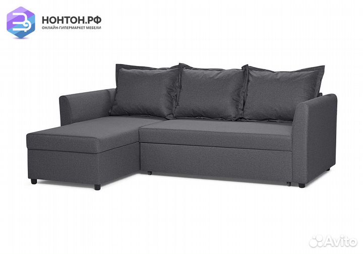 Диван угловой дельфин Монца темный графитовый