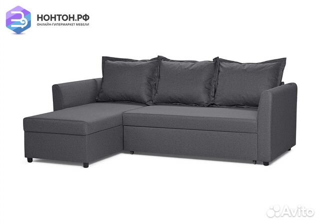 Диван угловой дельфин Монца темный графитовый