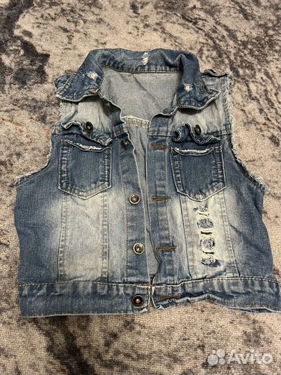 Джинсовка безрукавка р.XS/S
