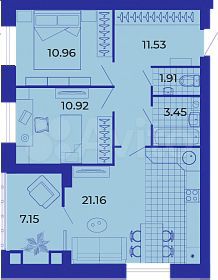 2-к. квартира, 67,1 м², 3/9 эт.