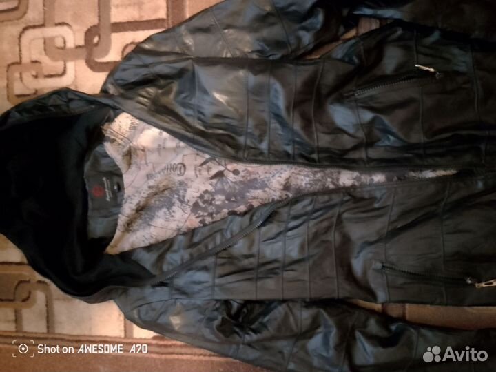 Куртка кожаная женская размер м