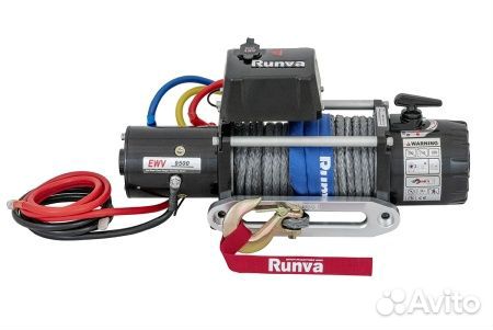 Лебедка 12V Runva 9500lbs 4350кг синт. EWV9500SSR
