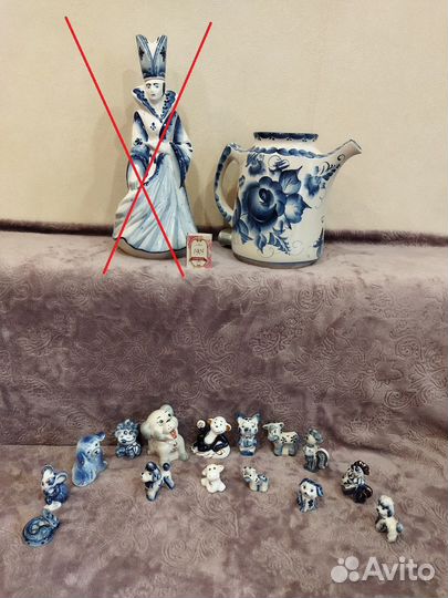 Чайник гжель и фигурки