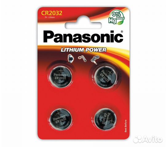 Батарейки Panasonic CR-2032EL/4B дисковые литиевые