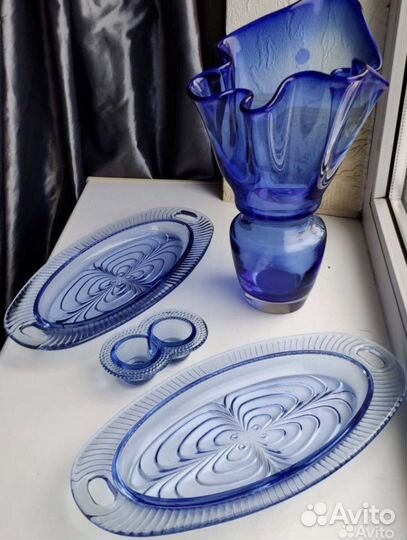 Селедочница 2 шт стекло СССР зос