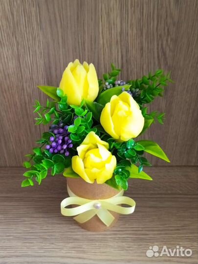 Букет цветов из мыла ручной работы ко Дню учителя