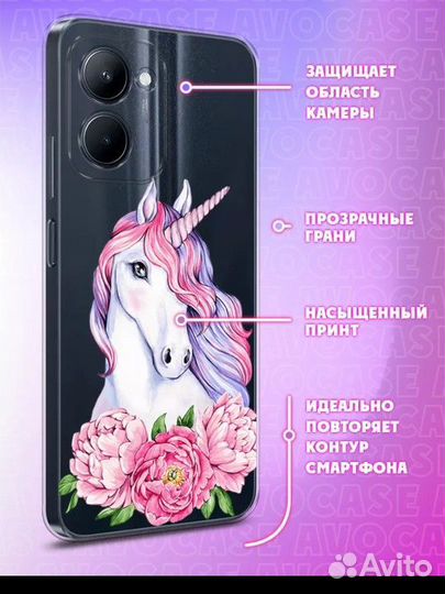 Новый силиконовый чехол на realme c 33