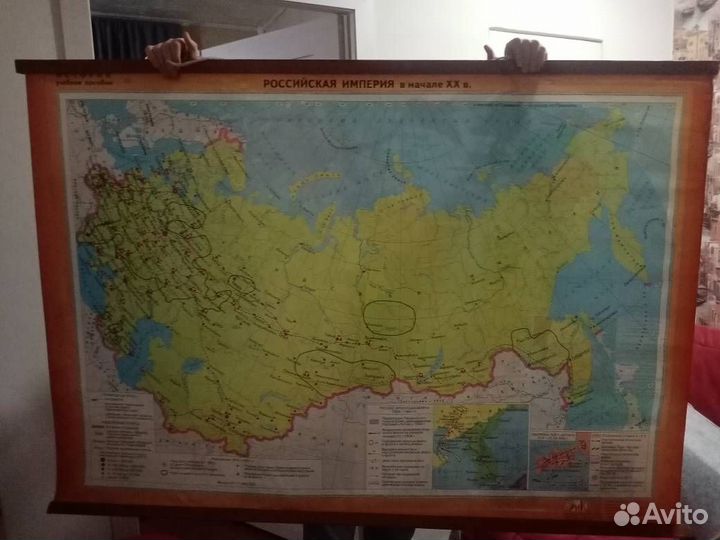 Настенная карта Рос империи / Мир в начале 20 века