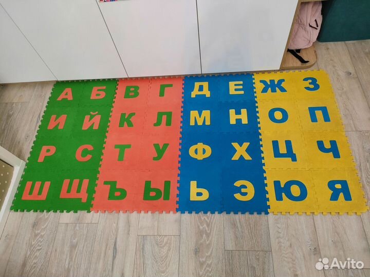 Коврик-пазл детский алфавит Эва 32 шт. 20х20