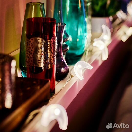 Гирлянда Льюваре 24 лампочки полумесяцы