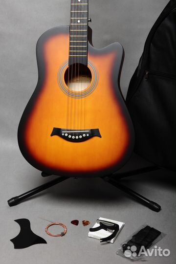 Комплект 7 в 1 - Акустическая гитара + аксессуары
