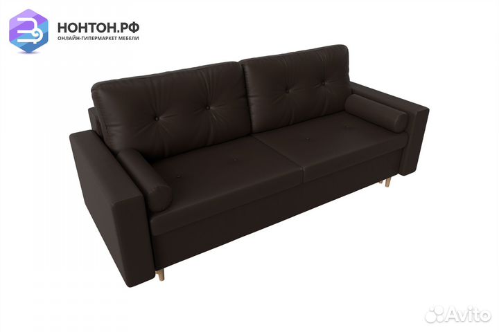 Диван пантограф Белфаст экокожа коричневая