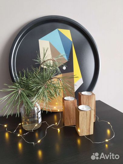 Подсвечники деревянные