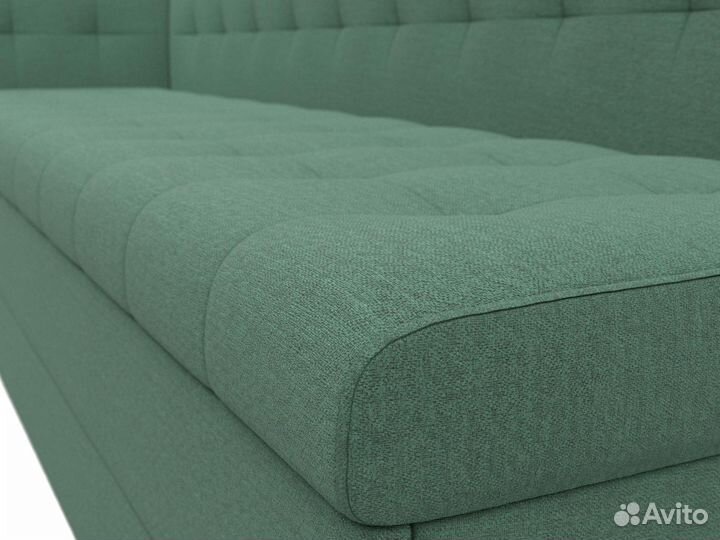 Диван кухонный Бриз с углом слева, рогожка, амур зеленый
