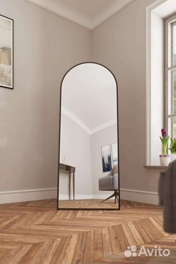 Зеркало напольное в полный рост в стальной раме