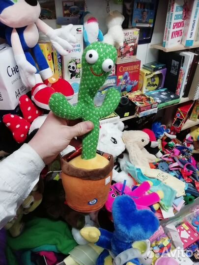 Кактус повторюшка на батарейках +30 песен