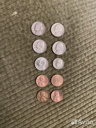 Монеты Liberty.5 cents.1 cent.1 dime