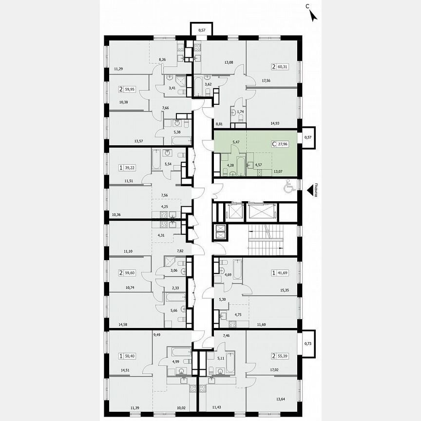 Квартира-студия, 28 м², 7/19 эт.