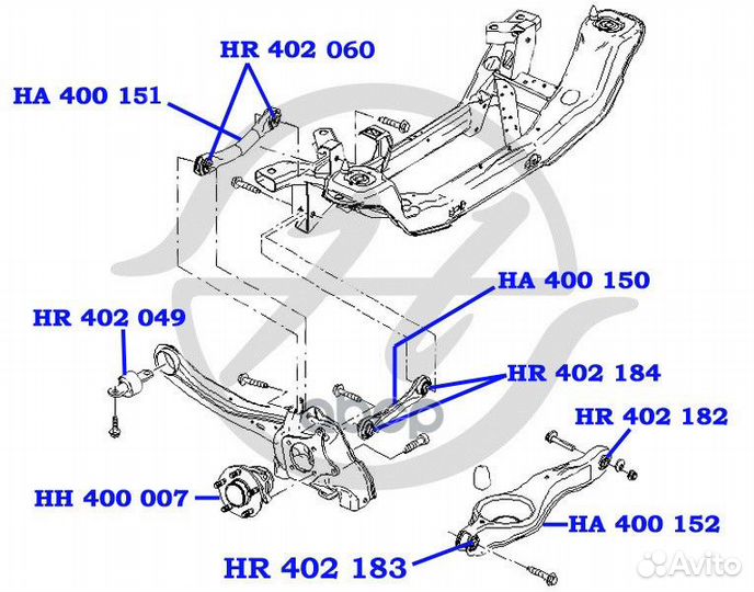 Рычаг попер. перед. ниж. ha400150 Hanse