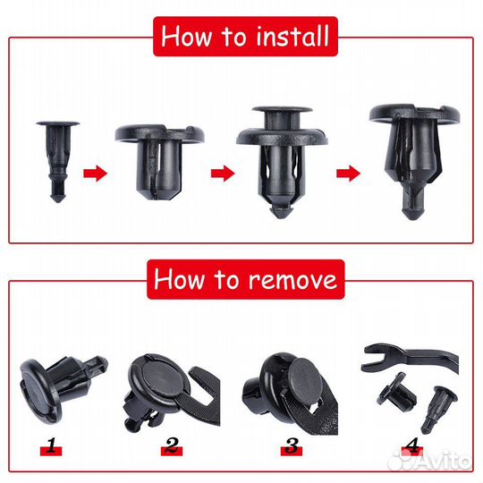 Клипса крепежная для автомобиля 10мм