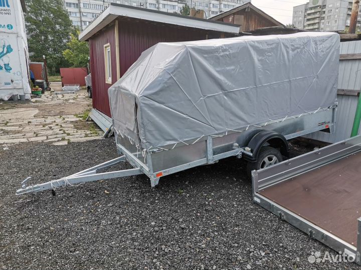 Прицеп легковой для снегохода 338х150 с тентом