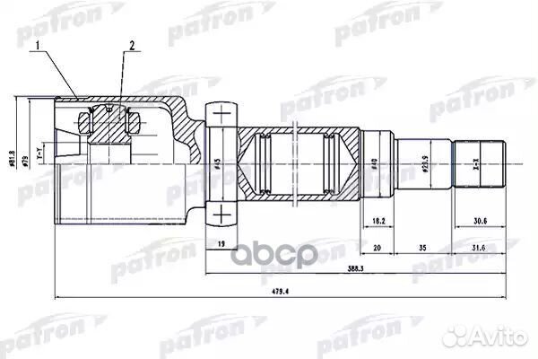 ШРУС ford focus 2 08- внутр.прав