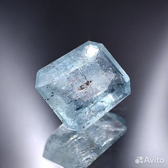 3.81 ct. Аквамарин, октагон. Мозамбик. + гемм. зак