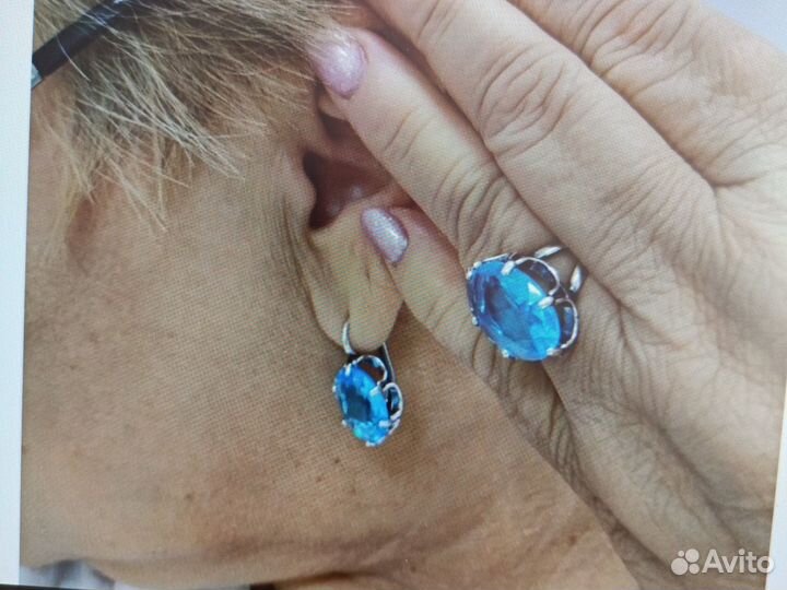 Набор серьги и кольцо