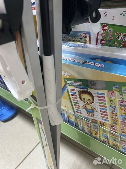 Лыжи подростковые 140/105 см серые с палками