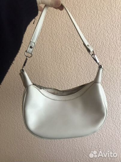 Сумка багет бершка белая с огнем