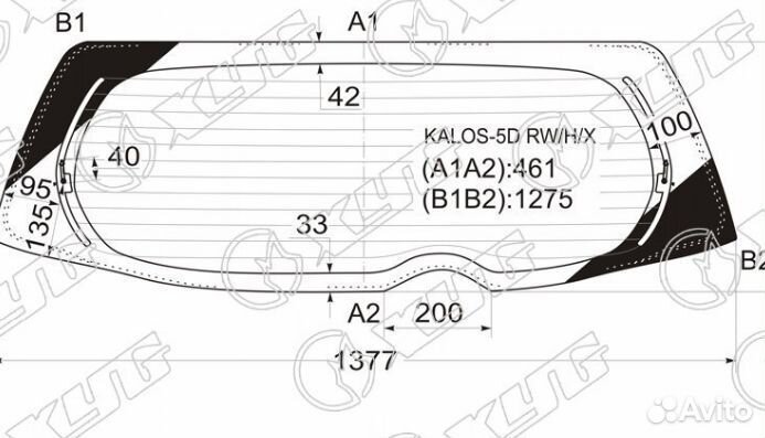 Стекло заднее с обогревом chevrolet aveo 5D 06-11