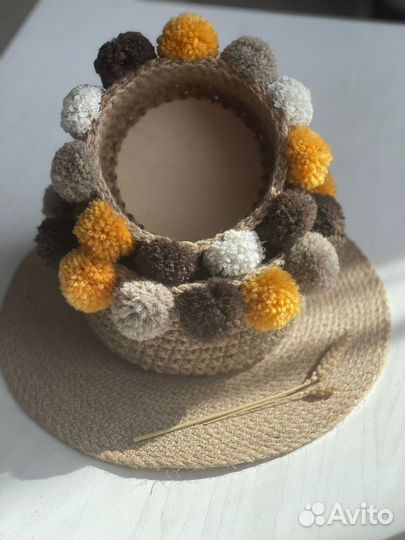 Корзина вязаная из джута